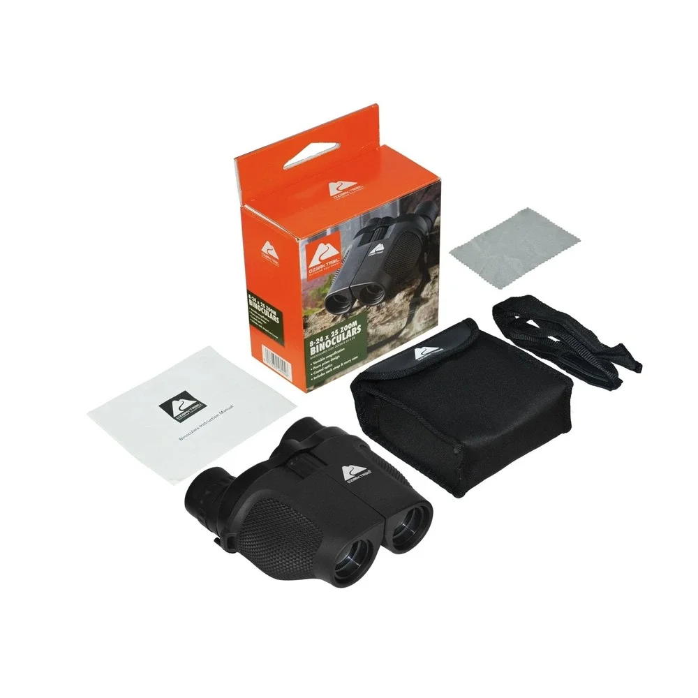 Ozark Trail 8-24 x 25 Zoom Binoculars Porro Prism Coated Optics Adult Unisex NIB